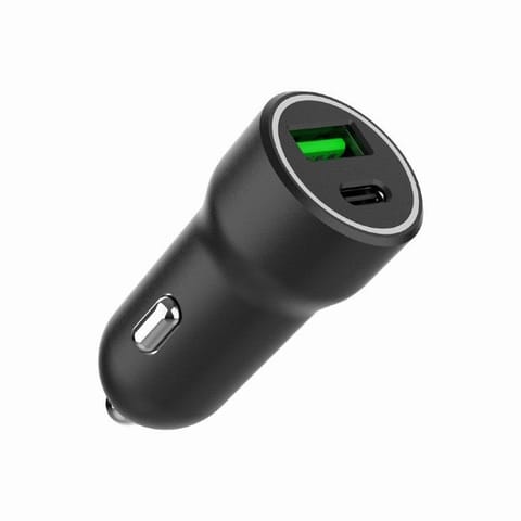 ⁨Car charger USB-A/USB-C 20W PD black⁩ at Wasserman.eu