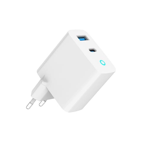 ⁨GaN USB-A USB-C Charger LED 30W PD QC3.0 white⁩ at Wasserman.eu