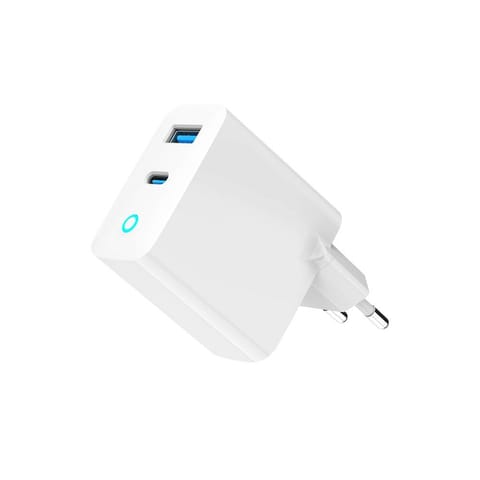 ⁨GaN USB-A USB-C Charger LED 65W PD QC3.0 white⁩ at Wasserman.eu