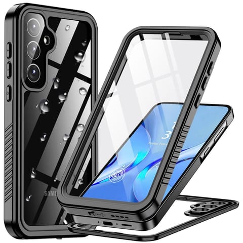 ⁨Etui do Samsung Galaxy A55 5G Pancerne wodoodporne IP68 360 Armor Case wbudowana szybka Alogy czarne⁩ w sklepie Wasserman.eu