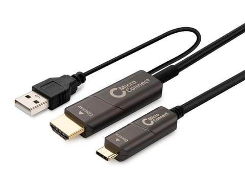 ⁨MicroConnect USB-C HDMI fiber cable 10m⁩ w sklepie Wasserman.eu