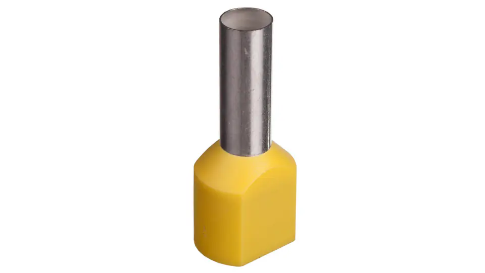 ⁨Insulated bootlace ferrule TID 2x6mm2/14mm yellow tinned TID2x6L14 /100pcs/⁩ at Wasserman.eu