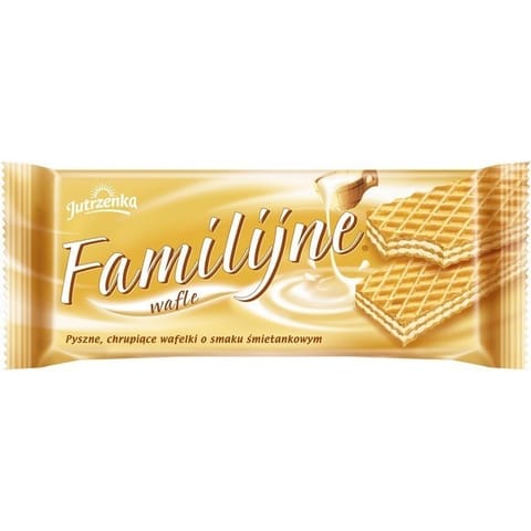 ⁨WAFLE JUTRZENKA FAMILIJNE 180g ŚMIETANKOWE⁩ w sklepie Wasserman.eu