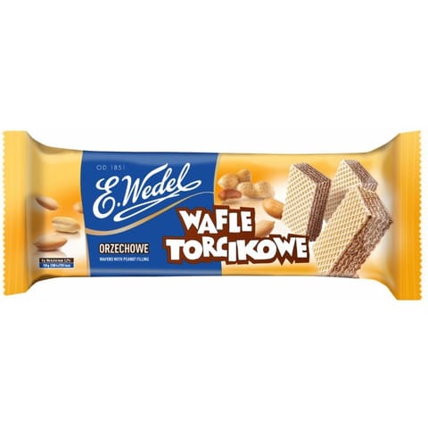 ⁨WAFLE TORCIKOWE WEDEL 160 G ORZECHOWE⁩ w sklepie Wasserman.eu