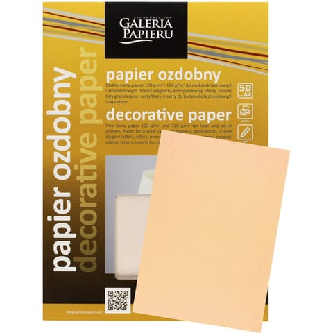 ⁨Papier ozdobny Galeria Papieru A4/120g Nature ciemnobeżowy (50)⁩ w sklepie Wasserman.eu