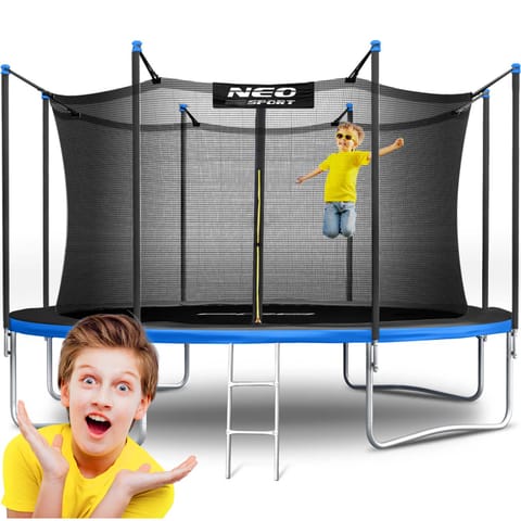 ⁨Trampolina ogrodowa 12ft/374cm z siatką wewnętrzną i drabinką Neo-Sport⁩ w sklepie Wasserman.eu