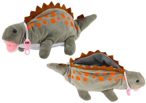 Pluszowy Dinozaur Piórnik Schowek Zawieszka Szary w sklepie Wasserman.eu