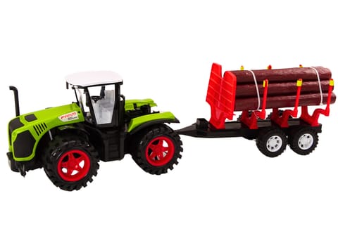 ⁨Traktor Farmerski Z Przyczepą Na Drewno 9 Bali Drzewa Napęd Zielony⁩ w sklepie Wasserman.eu