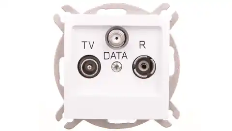 ⁨IMPRESJA Gniazdo antenowe RTV DATA biały GPA-YD/m/00⁩ w sklepie Wasserman.eu
