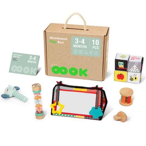 ⁨TOOKY TOY Box Pudełko XXL Montessori Edukacyjne 6w1 Sensoryczne 3-4 Mies⁩ w sklepie Wasserman.eu