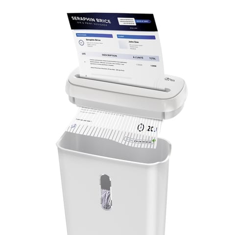 ⁨WHITE SHREDDER MT223 document and credit card shredder⁩ at Wasserman.eu