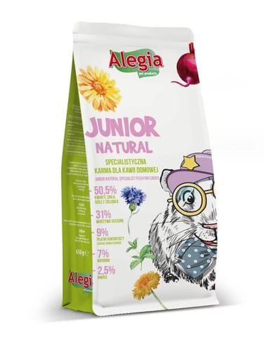 ⁨ALEGIA Junior Natural - food for domestic cavies - 650g⁩ at Wasserman.eu