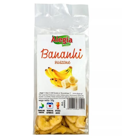⁨ALEGIA przysmak Banany suszone 50g⁩ w sklepie Wasserman.eu