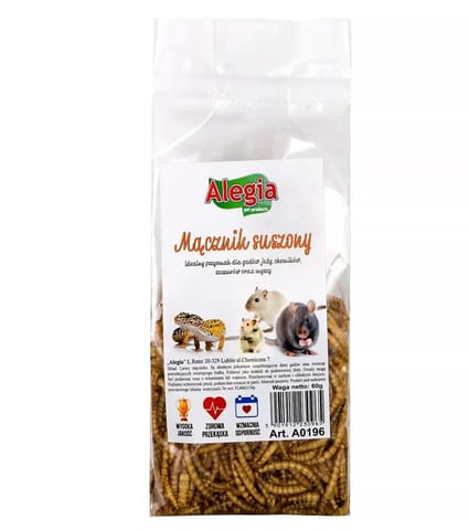 ⁨ALEGIA Dried mealworm - treat for rodents - 60g⁩ at Wasserman.eu