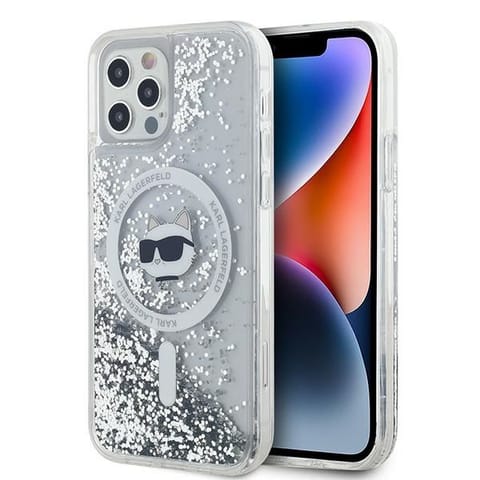 ⁨Karl Lagerfeld KLHMP12MLGCHSGH iPhone 12/12 Pro 6.1" hardcase transparent Liquid Glitter Choupette Head Magsafe⁩ w sklepie Wasserman.eu