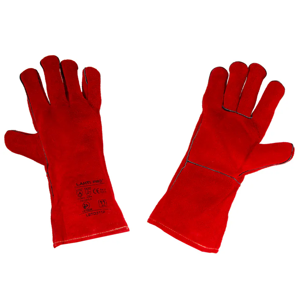 Leather gloves, weld, l270311p, card, "11", ce, lahti at Wasserman.eu