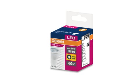 ⁨Żarówka LED VALUE PAR16 80 GU10 6,9W 575lm 2700K 827 36st. 4058075198760⁩ w sklepie Wasserman.eu