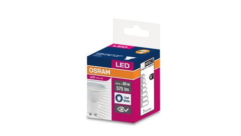 ⁨Żarówka LED VALUE PAR16 50 GU10 6,9W 575lm 4000K 840 120st. 4058075198883⁩ w sklepie Wasserman.eu