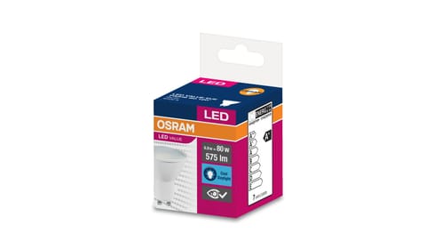 ⁨Żarówka LED VALUE PAR16 80 GU10 6,9W 620lm 6500K 865 120st. 3 LATA GWARANCJI 4058075096745⁩ w sklepie Wasserman.eu