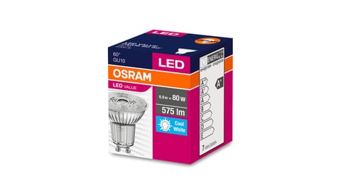 ⁨Żarówka LED VALUE PAR16 80 GU10 6,9W 575lm 4000K 840 60st. 3 LATA GWARANCJI 4058075096783⁩ w sklepie Wasserman.eu