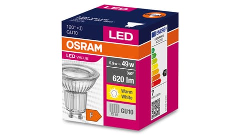 ⁨Żarówka LED VALUE PAR16 80 GU10 6,9W 620lm 3000K 830 120st. 3 LATA GWARANCJI 4058075096707⁩ w sklepie Wasserman.eu