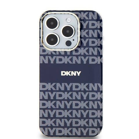 ⁨Oryginalne Etui IPHONE 13 / 14 / 15 DKNY Hardcase IML Mono & Stripe MagSafe (DKHMP15SHRHSEB) niebieskie⁩ w sklepie Wasserman.eu