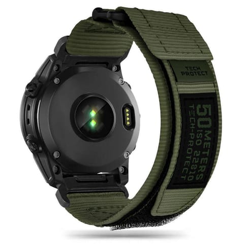 ⁨Pasek do GARMIN FENIX 5 / 6 / 6 PRO / 7 Tech-Protect Scout Pro Military Green ciemnozielone⁩ w sklepie Wasserman.eu