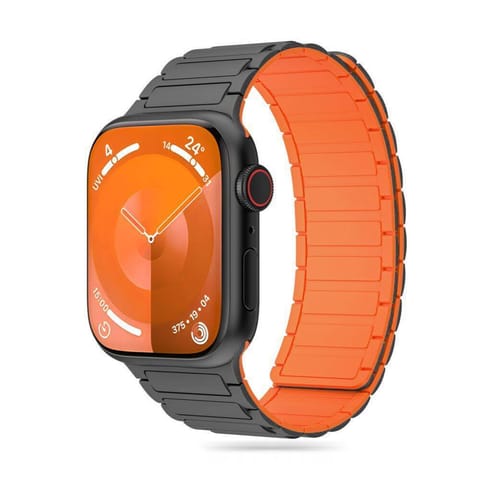 ⁨Pasek do APPLE WATCH 4 / 5 / 6 / 7 / 8 / 9 / SE / ULTRA 1 / 2 (42 / 44 / 45 / 49 MM) Tech-Protect Iconband Magnetic pomarańczowe⁩ w sklepie Wasserman.eu