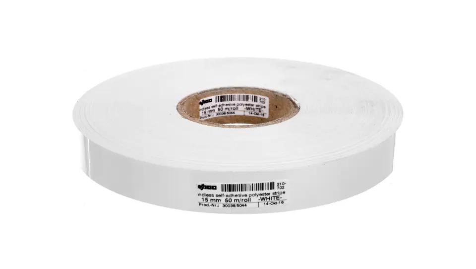 ⁨Self-adhesive marker strips width 15mm white 50m / roll 210-702⁩ at Wasserman.eu