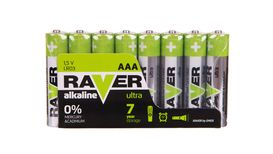 ⁨Alkaline battery LR03 / AAA 1,5V RAVER ULTRA B79118 /pack of 8pcs/⁩ at Wasserman.eu