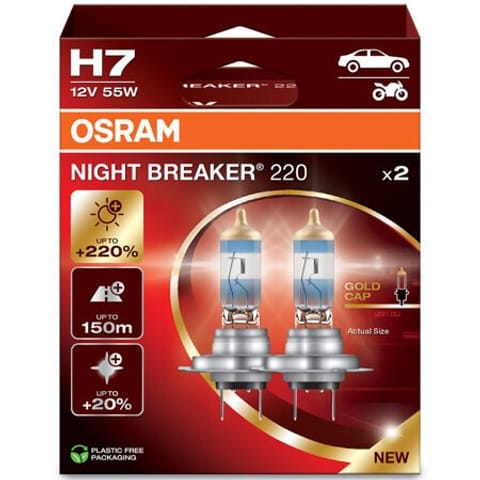 ⁨OSRAM NIGHT BREAKER 220 H7 CAR HALOGEN BULB 2 pc(s)⁩ at Wasserman.eu