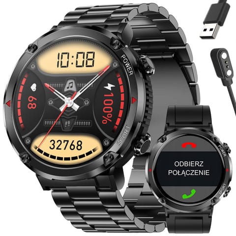 SMARTWATCH MĘSKI GRAVITY GT21-1 - BLUETOOTH CALL, DODATKOWY PASEK (sg025a) w sklepie Wasserman.eu