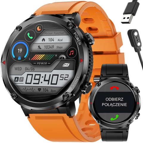 SMARTWATCH MĘSKI GRAVITY GT21-2 - BLUETOOTH CALL, DODATKOWY PASEK (sg025b) w sklepie Wasserman.eu