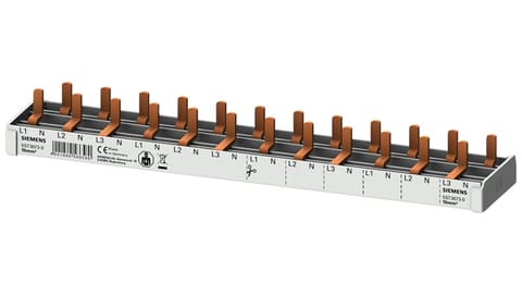 ⁨Szyna łączeniowa 3P+N 10mm2 sztyftowa 12 modułowa dla wyłączników 1P+N wąskich (5SV1 5SV6 5SL60) pełna izolacja 5ST3673-0⁩ w sklepie Wasserman.eu