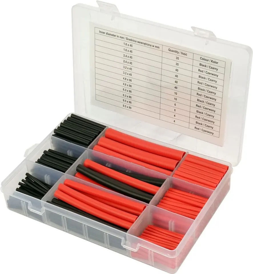 ⁨SET OF HEAT-SHRINKABLE TUBES WITH GLUE 270PCS⁩ at Wasserman.eu