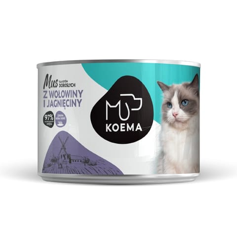 ⁨KOEMA Beef and lamb mousse - wet cat food - 200 g⁩ at Wasserman.eu