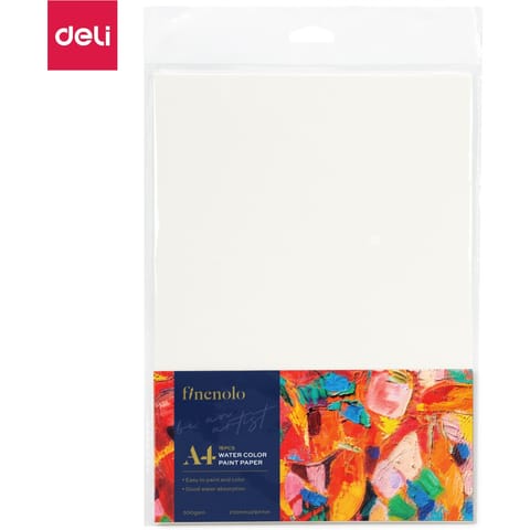 ⁨Papier akwarelowy A4 FINENOLO 300g/m2 16szt biały EC270-A4 DELI⁩ w sklepie Wasserman.eu