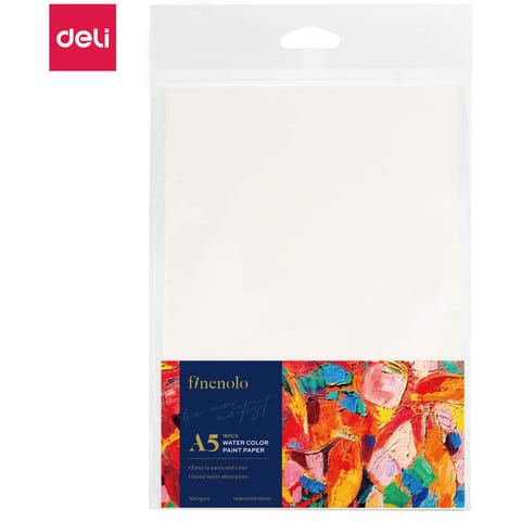 ⁨Papier akwarelowy A5 FINENOLO 300g/m2 16szt biały EC270-A5 DELI⁩ w sklepie Wasserman.eu