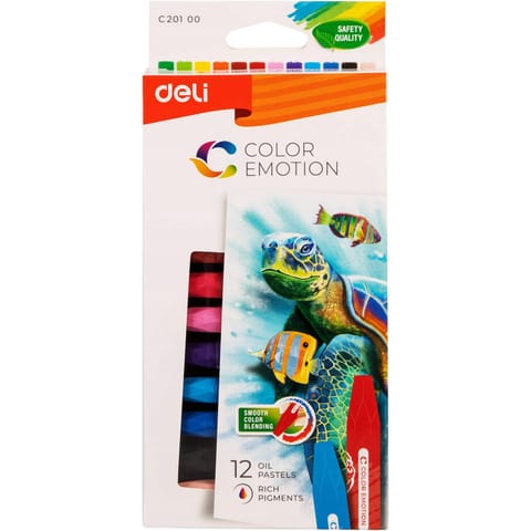 ⁨Pastele olejne COLOR EMOTION 12 kolorów EC20100 DELI⁩ w sklepie Wasserman.eu