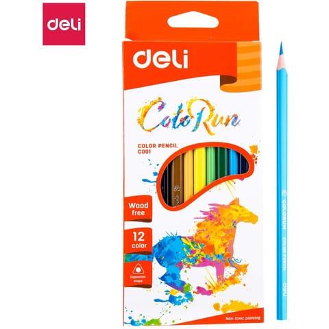 ⁨Kredki ołówkowe bezdrzewne COLORUN 12 kolorów EC00100 DELI⁩ w sklepie Wasserman.eu
