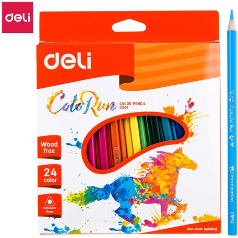 ⁨Kredki ołówkowe bezdrzewne COLORUN 24 kolorów EC00120 DELI⁩ w sklepie Wasserman.eu