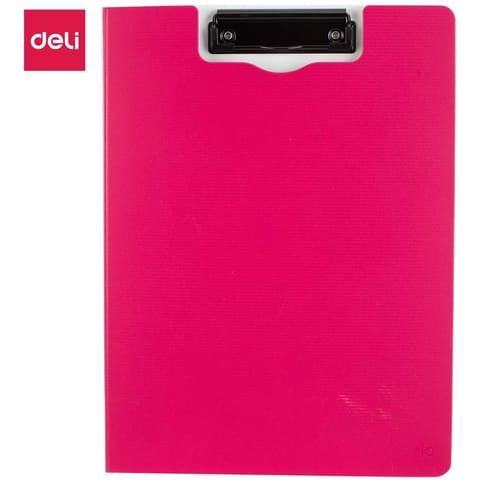 ⁨Deska z klipem pionowa A4 zamykana PP RIO różowa EF75002 PINK DELI⁩ w sklepie Wasserman.eu