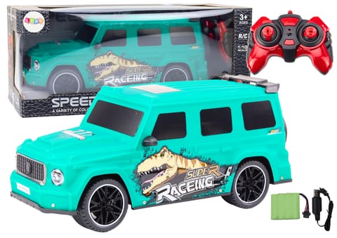 ⁨Auto Zdalnie Sterowane RC z Dinozaurem w Skali 1:10 Zielone⁩ w sklepie Wasserman.eu