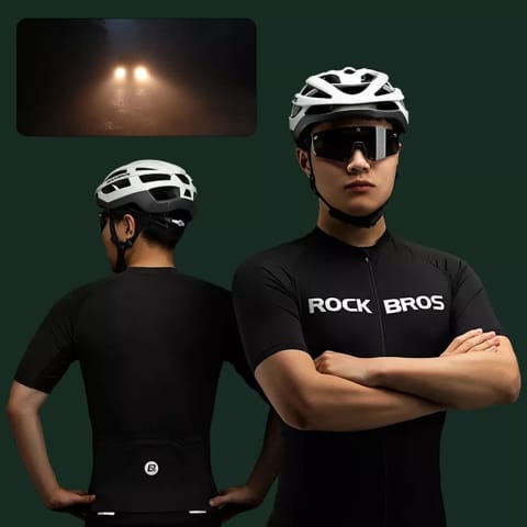Koszulka rowerowa Rockbros 15120002003 z krótkim rękawem L - czarna w sklepie Wasserman.eu