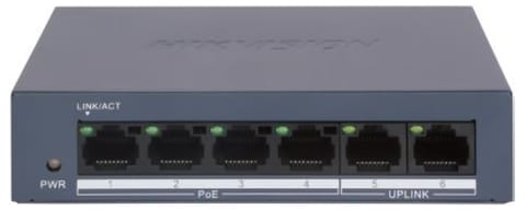 ⁨SWITCH POE DS-XS0106-P 4-PORTOWY Hikvision⁩ w sklepie Wasserman.eu