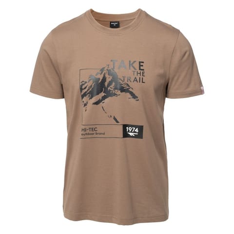 ⁨Koszulka Hi-tec Dioki M (kolor Brązowy. Beżowy/Kremowy, rozmiar L)⁩ w sklepie Wasserman.eu
