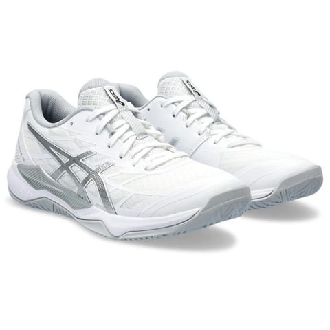 ⁨Buty Asics Gel Tactic 12 W 107 (kolor Biały. Szary/Srebrny)⁩ w sklepie Wasserman.eu