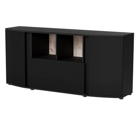 Komoda MICHELLE 178x35-47xH82 czarny/dąb viking w sklepie Wasserman.eu