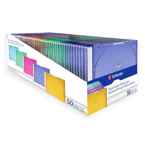 ⁨Slim Jewel Case 1 szt. CD, DVD, Blu-ray, plastikowy, kolorowy, Verbatim, po 50 ks⁩ w sklepie Wasserman.eu
