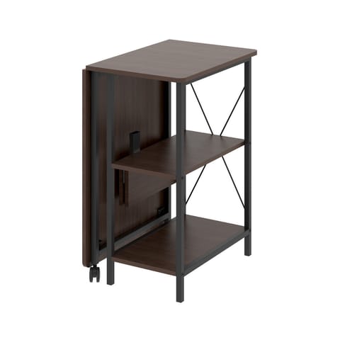 ⁨Biurko składane loftowe Maclean, wymiary: 107x45x75cm, max - 150 kg, z blatem, kolor ciemny orzech, MC-411 B⁩ w sklepie Wasserman.eu